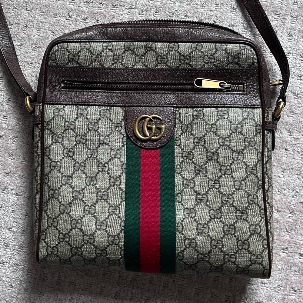 GG Supreme Monogram Web Large Ophidia Messenger Bag